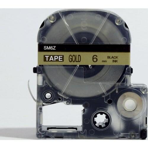 3PK/lot KINGJIM/ SM6ZW black on Gold for labelworks SM6ZW compatible for LW-300 LW-400 labelling maker label tapes