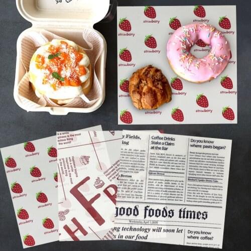 50 X Wax Paper Dry Waxed Deli Paper Sheets Liners For Picnic Food Party Wrapping Bread Greaseproof Printed Wrap Tissue Paper