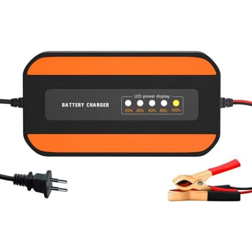 Car Battery Charger DC12V Automatic Smart Motorcycle Battery Charger Maintainer for Car, RV, ATV, Boat AC100-240V