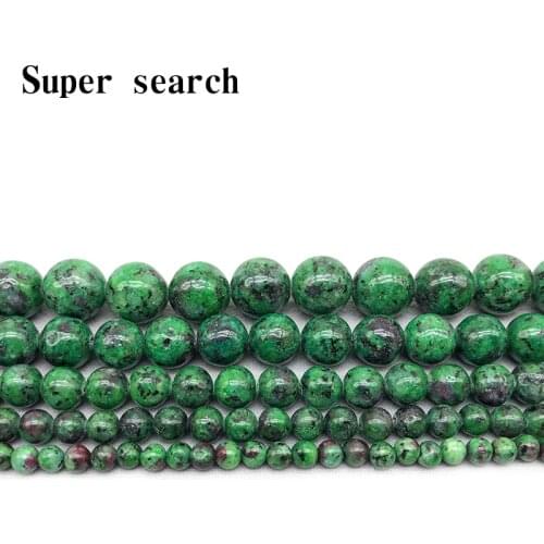 Natural Stone Beads Epidote Zoisite Tourmaline Color Beads 6 8 10 12MM Fit DIY Beads For Bracelets Jewelry Making