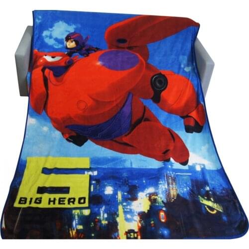 Disney Movie Big Hero Baymax Flannel Blanket Throw Home Textiles Bed Linen Ropa De Cama Sabanas Kids Boys Cartoon Halloween Gift