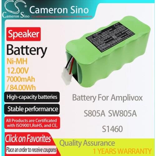 CameronSino Battery for Amplivox S805A SW805A fits Amplivox S1460 Speaker Battery 7000mAh/84.00Wh 12.00V Ni-MH Green