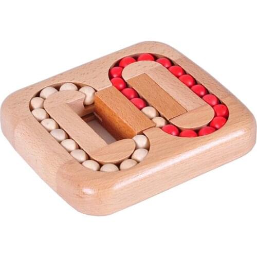 Classic IQ Wood Game Mind Brain Teaser Beads Wooden Puzzle for Adults Children
