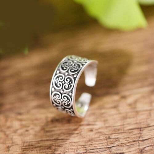 Creative Style Boho Flower Pattern Rings For Women Men Adjustable Ring Fashion Charm Jewelry Wholesale 2021