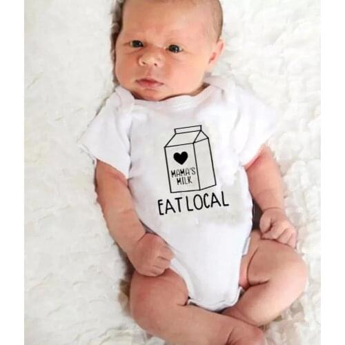 Mamas Milk Eat Local Boys Girls Infant Clothes Simple Style Newborn Baby Bodysuits Kids Jumpsuits Summer Best Gift For Children