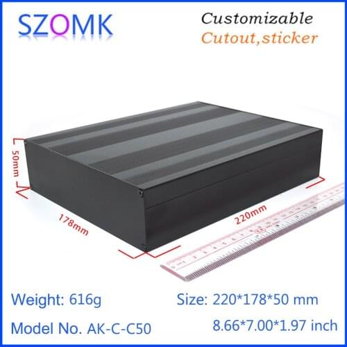 1 piece, 50*178*220mm electrical aluminum extrusion power supply enclosure box szomk hot selling quality electronics pcb box