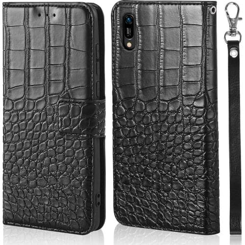 Crocodile Grain Leather Magnetic Phone Cases Card Pocket For Huawei Enjoy 9E Y6 pro 2019 Phone Bag Stand Holster Covers