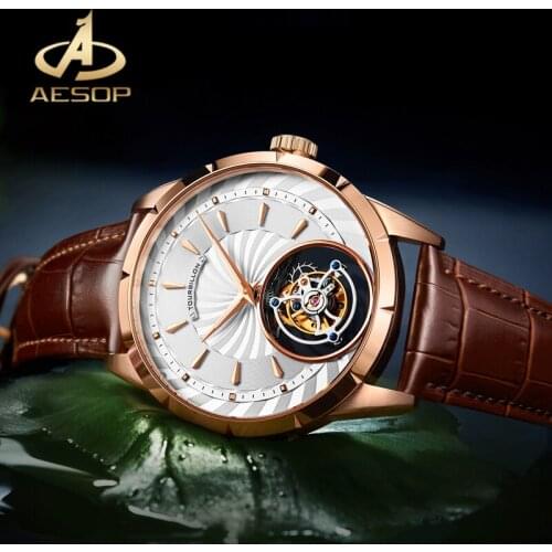 AESOP Top Luxury Brand Mechanical Men Watch Genuine 100% Real Tourbillon Mechanical Watch Sapphire Glass Waterproof Watch