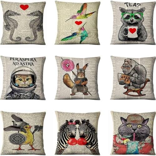 Cute cartoon animals panda ostrich personalized design pillowcase sofa car home decoration cushion cover
