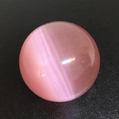 Fashion pink mexican opal sphere round ball cat eyes crystal semi-precious stone jasper accessories 40mm BV310