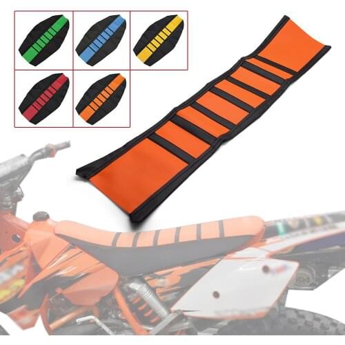 Motorcycle Striped Soft-Grip Gripper Soft Seat Cover Rubber Motocross For KAWASAKI EXC SX YZF WRF CR KX KXF RM RMZ Dirt bike