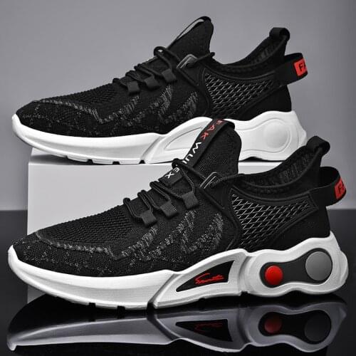 Men Running Shoes Breathable Lightweight Mesh Sneakers Breathable Summer Flying Weaving Shoes Footwear Zapatillas Hombres
