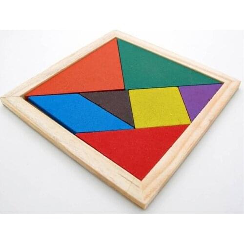 New Hot Sale Children Mental Development Tangram Wooden Jigsaw Puzzle Educational Toys for Kids