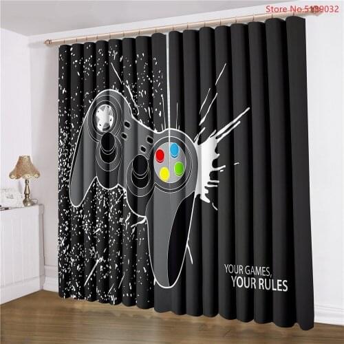 New Gamepad Curtain Boys Teens Bedroom Curtain Blackout Gift Window Drapes 2 Panels Window Treatments for Kitchen Dropshipping