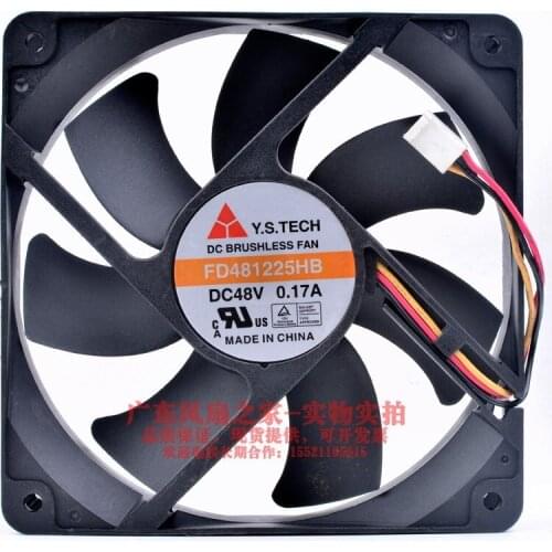 New original FD481225HB 12cm 12025 48V 0.17A 3-wire server cooling fan