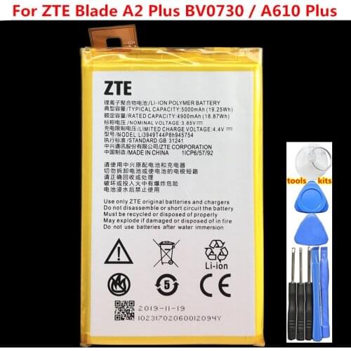 Original 5000mAh Li3949T44P8h945754 Battery For ZTE Blade A2 Plus BV0730 A2Plus / ZTE Blade A610 Plus Battery