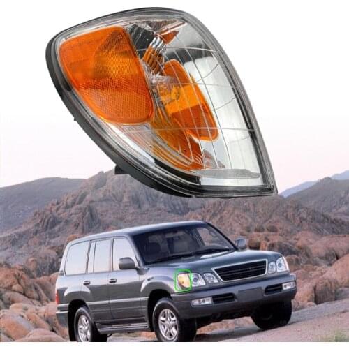Car Front Bumper Right Side Turn Signal Corner Light Lamp Cover Shell Replacement Fit For Lexus LX470 1998-2004 2005 2006 2007