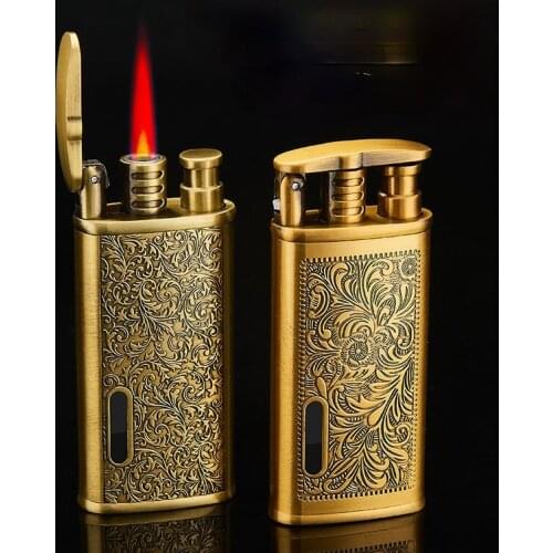 Retro Electronic Windproof Lighter Wholesale Personality Creative Inflatable Prosperous Lighter Smoking Accessories for Weed