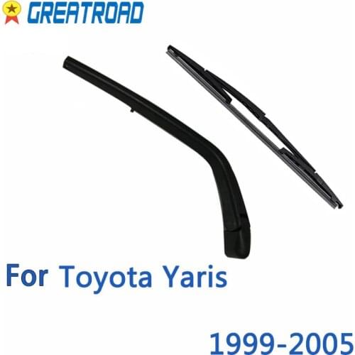 Wiper 12" Rear Wiper Blade & Arm Set Kit For Toyota Yaris 1999-2005 Japan Built Windshield Windscreen 2000 2001 2002