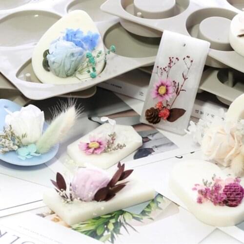 4 Cavities 3D DIY Silicone Clay Aromatherapy Tablets Molds Hanging Ornaments Wax Mould Candle Soap Craft Accessories Making Tool