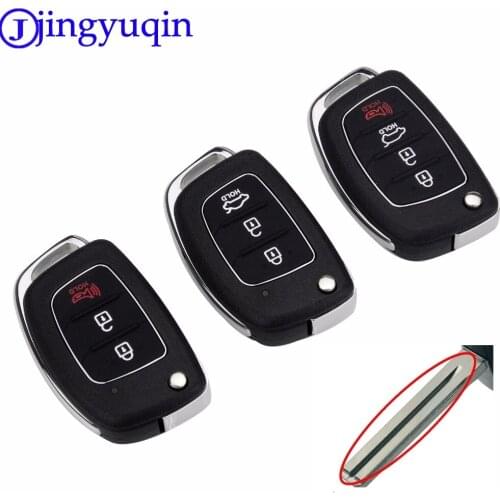 Jingyuqin Replacement 3/4 Buttons Remote Key Fob Car Key Case Cover Styling For Hyundai IX35 i20 3 Buttons Uncut Blade