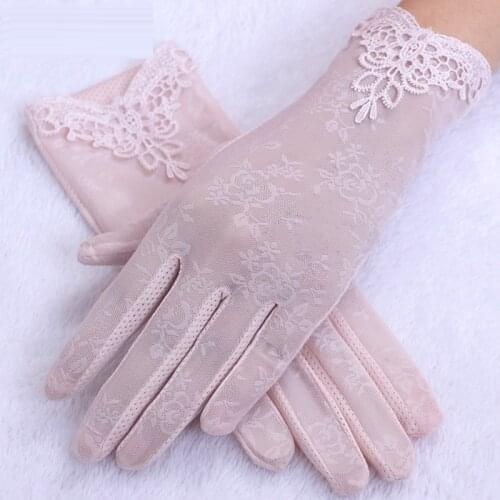 Tartan Legend Sunscreen Gloves Womens Summer Thin Anti Ultraviolet Lace Riding Driving Sunscreen Hand Sleeve Ice Gloves