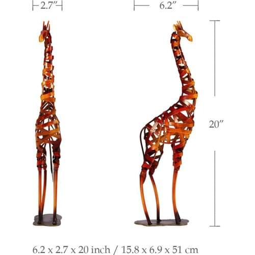 Giraffe Ornament Iron Art Decor Giraffe Statues Craft Home Outdoor Decor