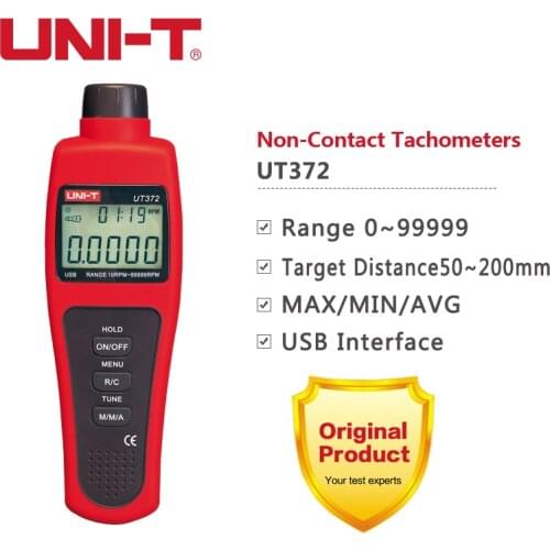 UNI-T UT372 Non-Contact Digital Tachometers Rotate Speed Measuring Meter 10-99999RPM USB Data Transmission