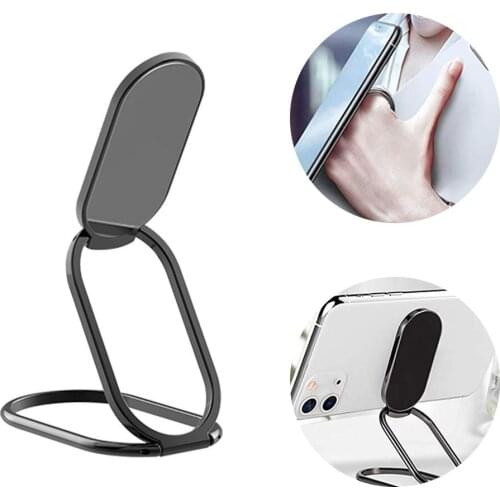 Universal Phone Adjustable Foldable Double Finger Ring Holder For iPhone 12 Mobile Phone Magic Desktop Magnetic Car Stand Holder