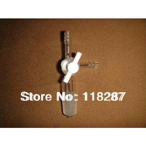 Vacuum Adapter with side hose connections, PTFE stopcock,24/29 joint,lab glassware