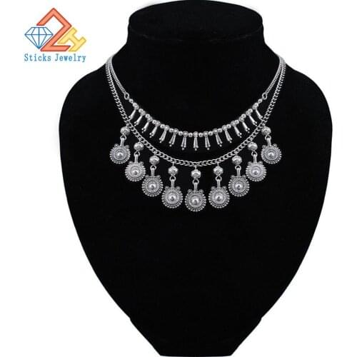 Vintage Double Layer necklace Fashion Simple constellation Chokers Necklace Jewelery Double Layer Chocker For Women Jewelry