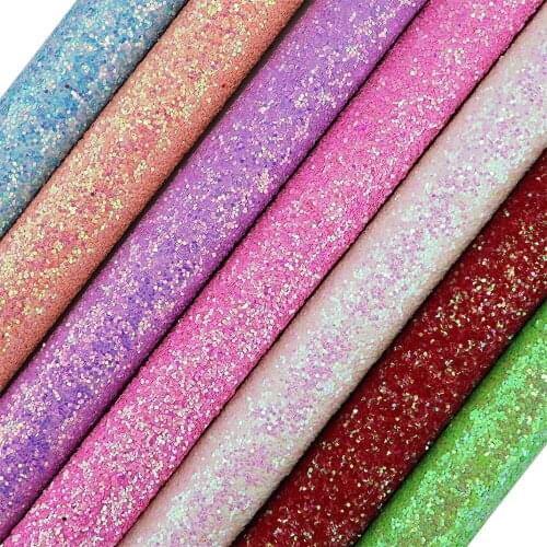 91X134cm Yard Chunky Shiny Pink Purple Sky Blue Glitter Fabric Leather For Bags Earring Project DIY Bow Honghuxing CN146 T031