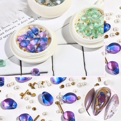 1 Box Mixed 3D Nail Art Decorations Crystal Gems Pearl Rivets Charm Manicure Accessories