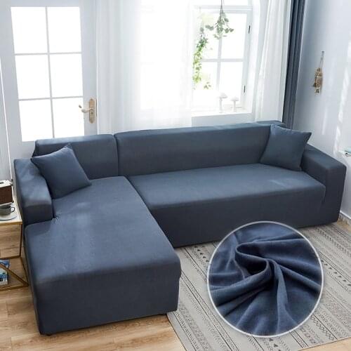 1 pieces of pure color elastic spandex dustproof and pet-proof sofa cover L-shaped chaise longue armrest protection sofa cover