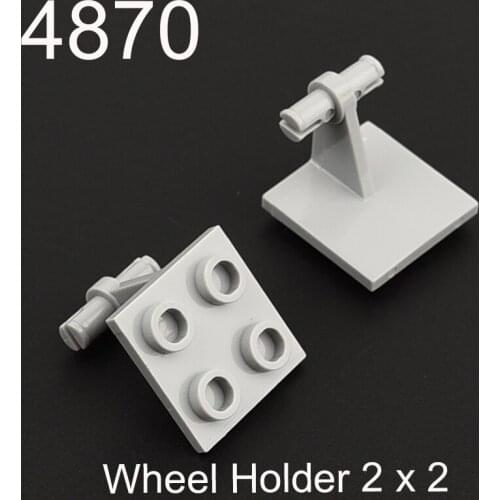 10pcs 4870 Wheel Holder 2 x 2 Thin with Split Wheel Clip Pins Building Blocks Parts MOC DIY Educational Toys