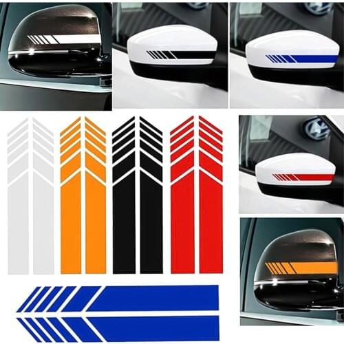 2pcs/reflective Car Sticker Warning Decals Mirror Sticker Side Strip Sticker Reflective Strip Car Sticker Traffic Mark