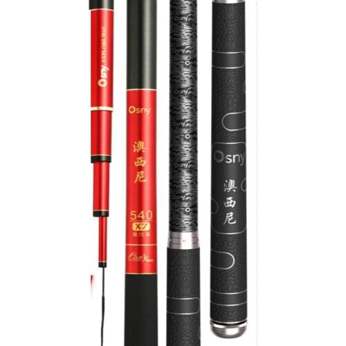 3.6m -5.4m 60T Carbon Taiwan Fishing Rod Light Superhard Hand Poles 6H 7H 8H Spinning Black Pit Telescopic Fishing Olta De Pesca