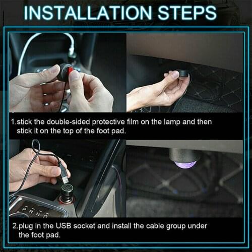 4-in-1 Car LED Star Light Interior Footwell Decoration Neon Lamp Accessories