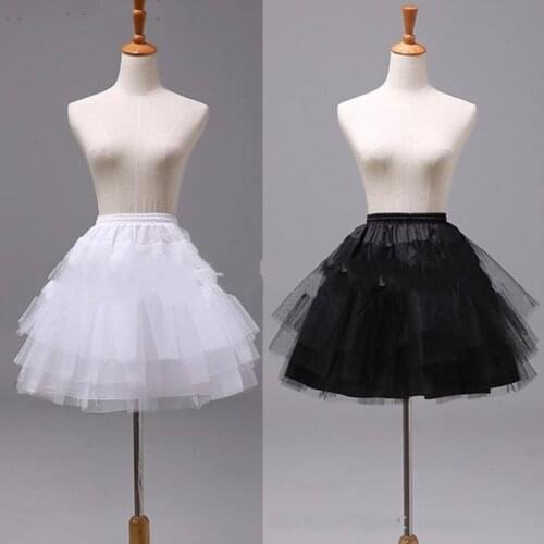 White or Black Short Petticoats 2020 Women A Line Underskirt For Wedding Dress jupon cerceau mariage