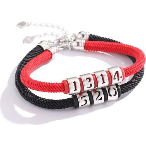 Love password couple bracelet a pair of s925 sterling silver woven hand rope red rope vibrato with Tanabata commemorative gift