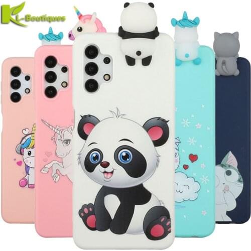 On For Samsung A32 Case 5G A 32 SM-A326B 3D Unicorn Panda Cartoon Soft Toy Phone Case for Samsung Galaxy A32 5G Cover Coque Etui