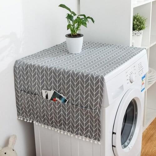 Geometric Refrigerator Cloth Single Door Refrigerator Dust Cover Pastoral Double Open Towel Washing Machine Cover Towel