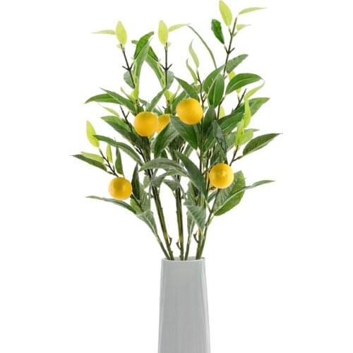 Artificial Yellow Berries Imitation Plants Branch Party Wedding For Flower Arrangement Decor LemonTree Simulation Home Lemon