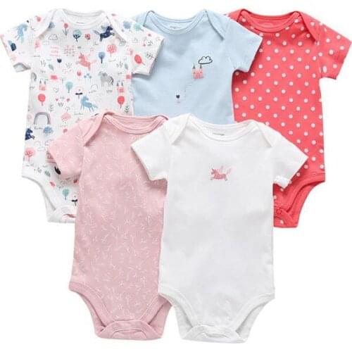 5 Pieces/Lot Newborn Infant Baby Bodysuit Soft cotton Quality Ropa De Bebe Newborn Baby clothing Baby Jumpsuit 0-24Months