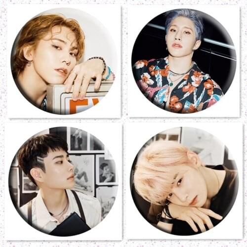 KPOP ASTRO Album SWITCH ON Photo Round Brooch Badge MJ JIN JIN Rocky Mirror Pendant Keychain Bag Accessories G51