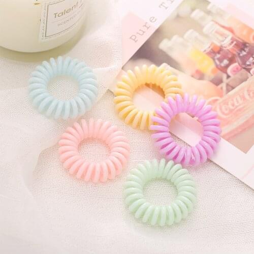Summer Elastic Telephone Wire Hair Bands Girl Woman Hair Accessories Rubber Band Headwear Hair Rope Spiral Shape Hair Ties