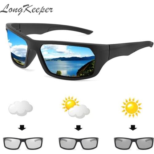 2019 New Brand Design Photochromic Sunglasses Men Rectangle Polarized Sun Glasses Driver Goggles Day Night Vision Eyewear UV400