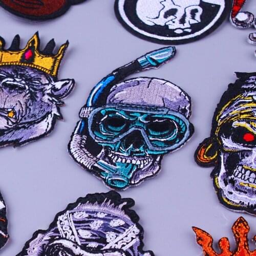 King Of Orangutans Patch For Clothing Iron On Embroidered Patches For Clothes Appliques For DIY T-shirt Badges Punk Skull Patch