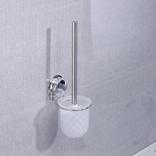 Toilet Brush Holder Wall mounted Suction Cup Bathroom Cleaning Holder Holder with Plastic Cup