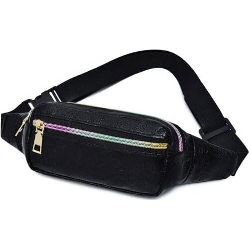 15PCS / LOT Wholesale Fashion holographic Waist Bag Ladies Casual PU Fanny Pack Bum Bag